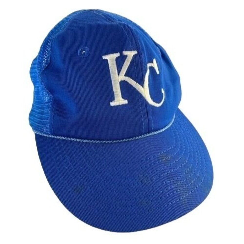 Vintage 80s Kansas City Royals Snapback Hat Blue Trucker Cap